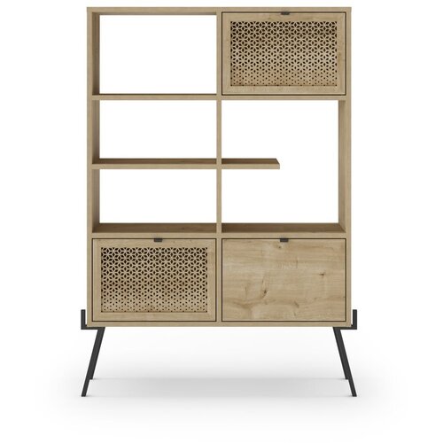 Marckeric Regal v hrastovem dekorju v naravni barvi 95x141 cm Evan &amp;ndash; Slike