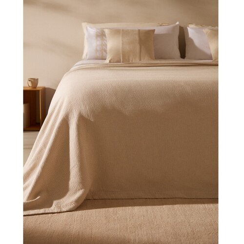 Kave Home Bež bombažno pregrinjalo 240x260 cm Bedar &amp;ndash; Slike