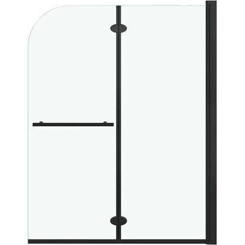 VidaXL Sklopiva vrata za tu&amp;scaron;-kabinu s 2 ploče ESG 95 x 140 cm crna Slike