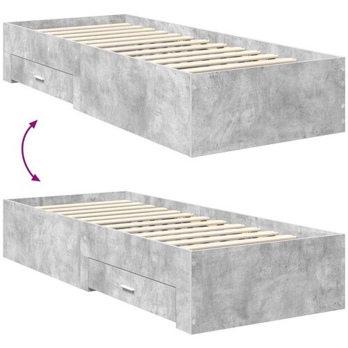  Okvir za krevet Betonski sivi i srebrna 75 x 190 cm Slike