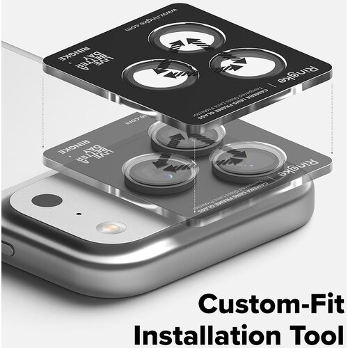 Ringke Steklo za okvir leče kamere za iPhone 17 Pro / iPhone 17 Pro Max - Črna Slike