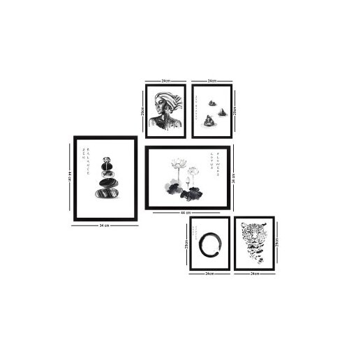 Wallity dekorativna slika SET_015, 24x44cm, 6 delova Cene