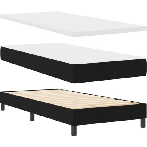  Krevet s opružnim du&amp;scaron;ekom s madracem Crna 80x200 cm Tkanina Slike