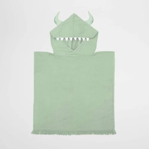 Sunnylife Zelena otroška brisača za plažo s kapuco Monster, 3-6 let