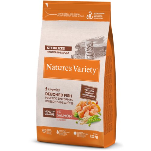 Nature&amp;rsquo;s Variety cat healthy grains sterilized salmon 1,25kg Slike