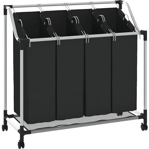 Ko&amp;scaron;ara za rublje na kotačima LSF005, crna, 4 x 35 l Slike