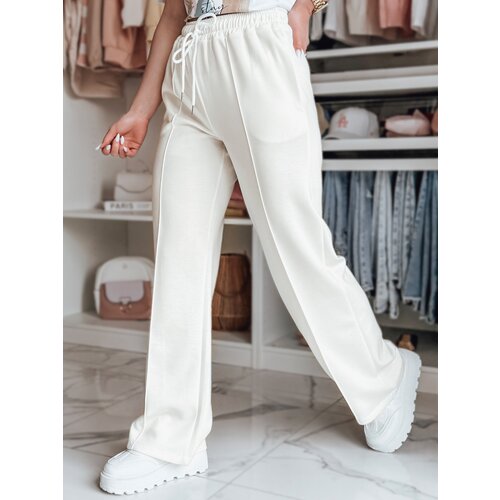 DStreet Spodnie damskie dresowe DRESSANIK ecru Slike