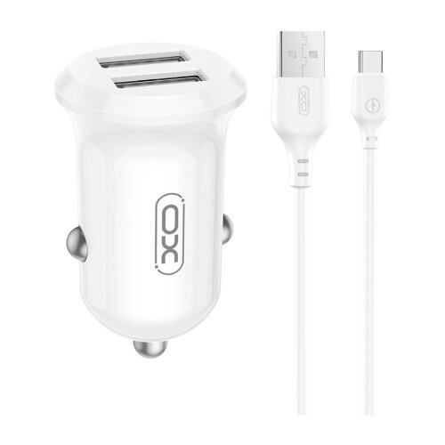 XO CC67 Car charger + Type-C Cable White Slike