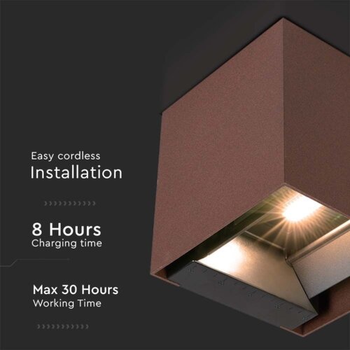  LED solarno zidno svetlo sa senzorom LED/9W/3,7V IP65 4000K 2600 mAh braon Slike