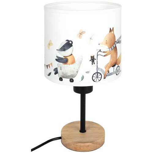Brilagi Stona lampa BOBO WOOD 1xE27/25W/230V hrast/crna/bela/sa životinjskim motivima Slike