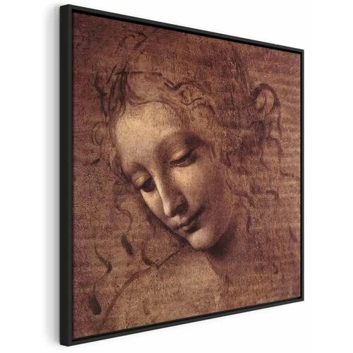  Slika - Leonardo da Vinci – Head of a Young Woman (Leda) 80x80 U crnom drvenom okviru Cene