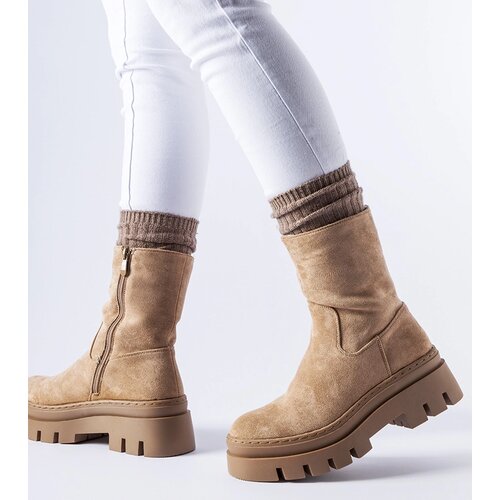 Gemre Umber insulated brown ankle boots chunky platform Cene