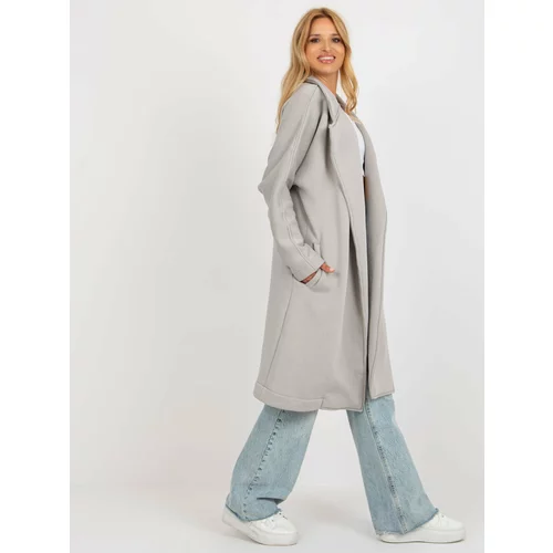 Fashion Hunters Grey long tracksuit coat without fastening