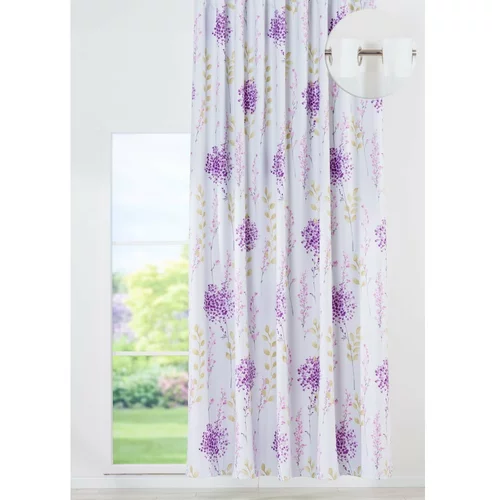 Mendola Fabrics Bela/vijolična zavesa 140x260 cm Tahiti –