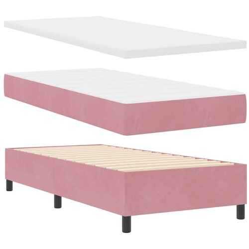 Box spring krevet s madracem Ružičasta 100 x 200 cm Bar&amp;scaron;un - Ružičasta 100 x 200 cm S gumbima Slike