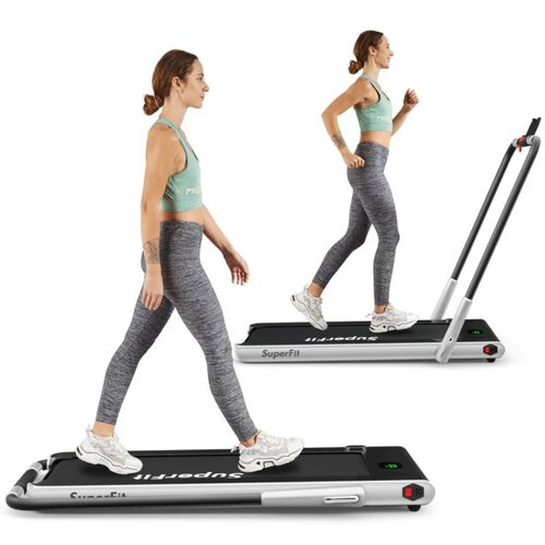  Električna traka za trčanje s pode&amp;scaron;avanjem brzine na daljinsko upravljanje, bluetooth funkcija - srebrna Slike