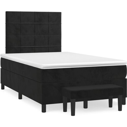 Maison Chic Box spring postelja - Vzmetna postelja z vzmetnico črna 120x200 cm žamet SL14325, (21883646) Cene