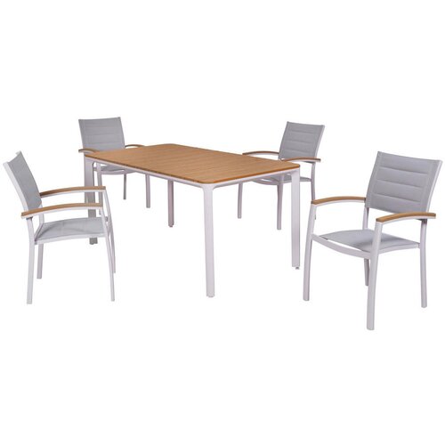 Gardenson VRTNA GARNITURA PISA aluminij siva, naravne barve, bela Slike