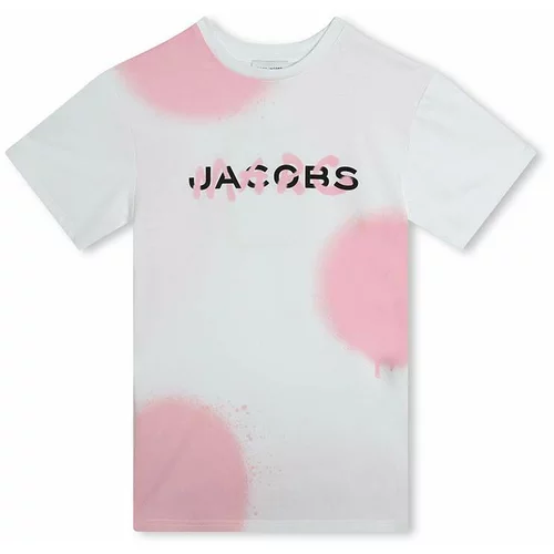 Marc Jacobs Dječja pamučna haljina boja: bijela, mini, ravna