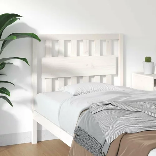  Uzglavlje za krevet bijelo 95 5x4x100 cm od masivne borovine