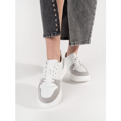 GOODIN White leather sneakers on a platform Cijene