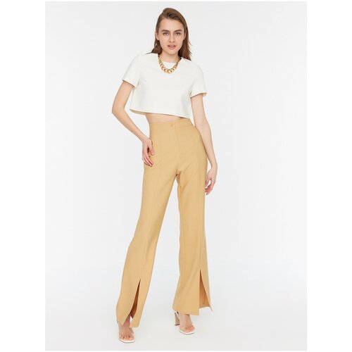 Trendyol Light Brown Flared Fit Pants with Slit - Women Slike