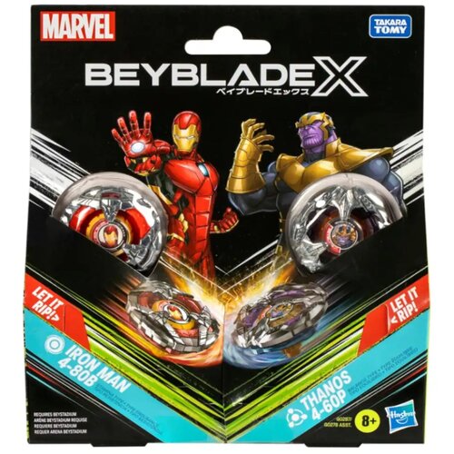 Hasbro Beyblade X Marvel Collab: Iron Man vs. Thanos 4-80B X Venom 4-60B set za igru - Cene