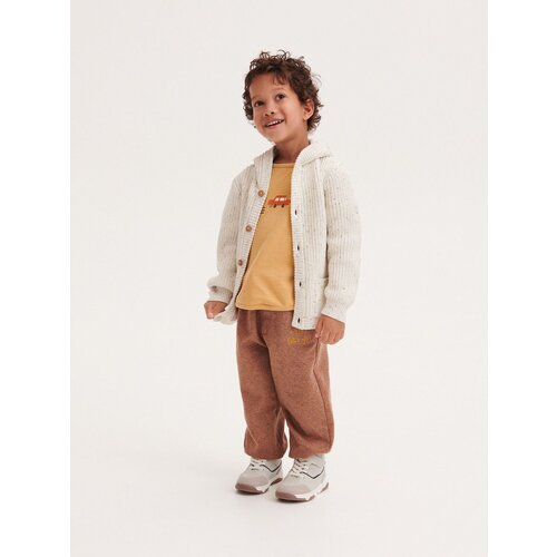 Reserved jogger hlače iz mešanice materialov - burgundy Cene