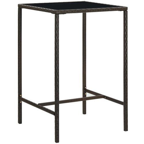 The Living Store Vrtna barska miza rjava 70x70x110 cm poli ratan in steklo - Barska Miza, (21459060) Slike