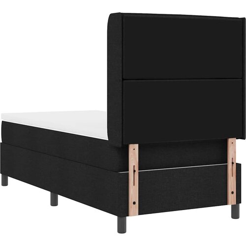  LED Box Spring Krevet s uzglavljem Crna 80 x 200 cm tkanina Slike