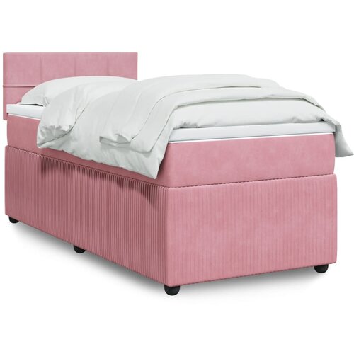 vidaXL Box spring postelja z vzmetnico roza 90x200 cm žamet Cene