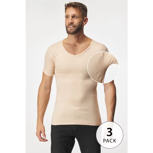 MEN-A 3PACK Nevidna majica za pod srajco z blazinicami za znoj