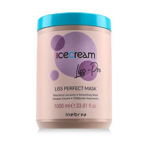 Inebrya Ice Cream Liss Pro Liss Perfect Mask maska za lase neukrotljivi in poškodovani lasje 1000 ml unisex Cene