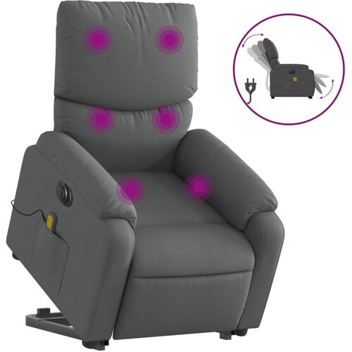 Maison Chic Električni masažni naslanjač - Relax naslanjač s funkcijo vstajanja temno siv, (22062344) Cene