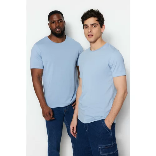 Trendyol Plus Size T-Shirt - Blue - Regular fit