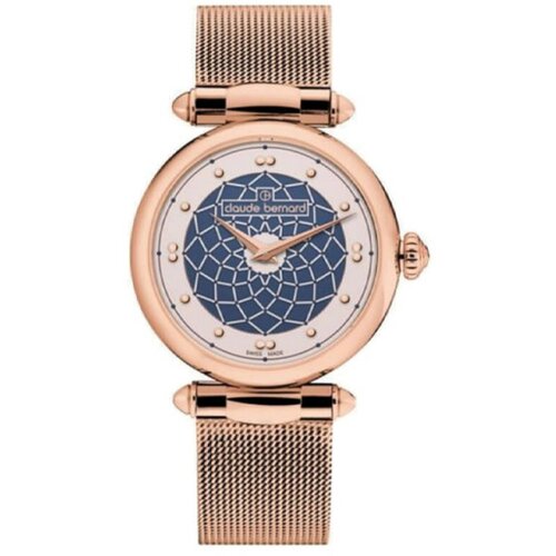 Claude Bernard ženski dress code roze zlatni elegantni ručni sat sa roze zlatnim pancir kaišem Cene
