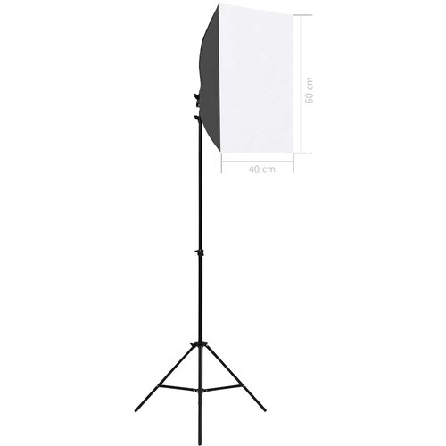  Komplet fotografske opreme sa svjetlima softbox i pozadinom Crna 300 x 300 cm Slike