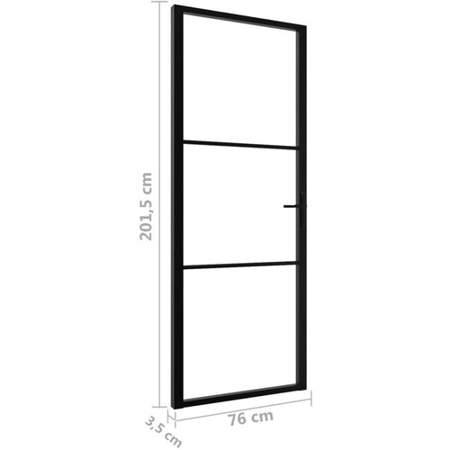 vidaXL Unutarnja vrata od stakla ESG i aluminija 76 x 201,5 cm crna Cene