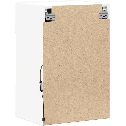  Zidni ormarići s LED svjetlima za TV 2 kom bijeli 40x30x60,5 cm Slike