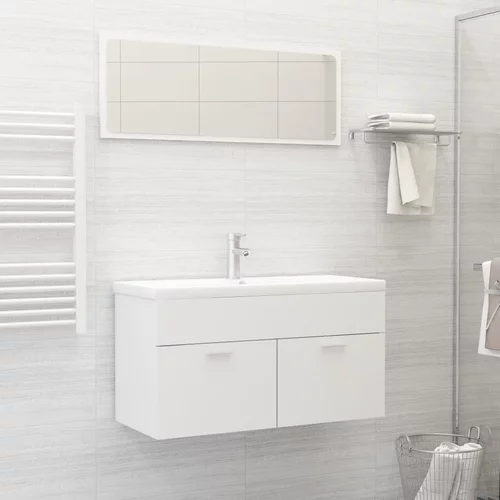 Komplet kopalniškega pohištva bele barve iverna plošča
