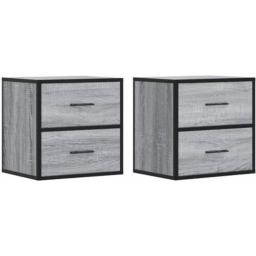  Zidni noćni ormarići 2 kom Sivi Sonoma 40x31x39,5 cm Siva Slike