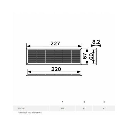 ERA ZALUZINA 2307DP BELA (227x67 mm) Slike