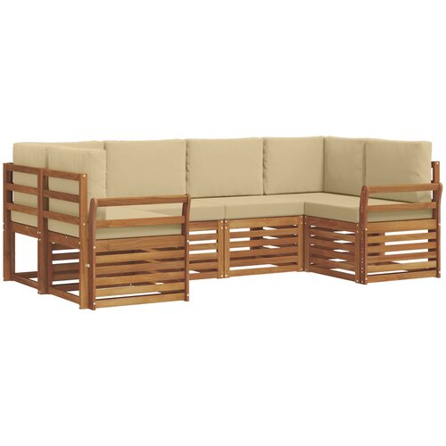  Set vanjskih sofa 6 kom. Prirodna Smeđa 245 x 130,5 x 73 cm Slike