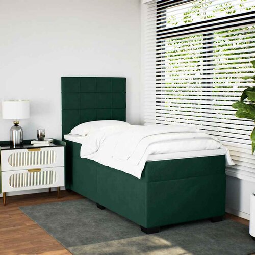 Box spring krevet s madracem tamnozeleni 100x200 cm bar&amp;scaron;unasti Slike