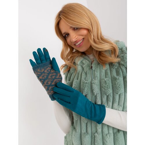 Fashion Hunters Turquoise two-piece winter gloves Cene