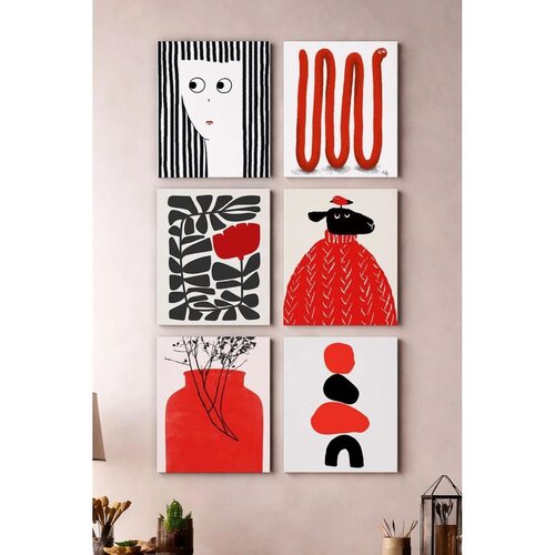 WALLXPERT Art6Cnvset9-1520 Multicolor Decorative Canvas Painting (6 Pieces) Cene