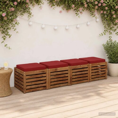  Jastučići za sjedalo od 4 dijela VUGHT 4 pcs 100% poliester - Burgundac (poliester) 50 x 50 cm 4 Cijene