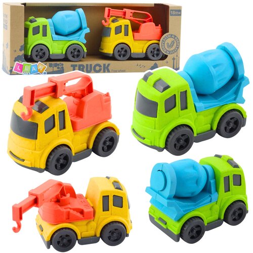  Construction Vehicle Set: Cars, Concrete Mixer, Truck with Hook, BIOPlastic Cene