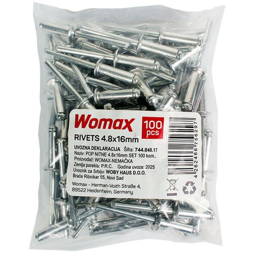 Womax Set pop nitni, 4.8x16 mm, 100 komada Cene