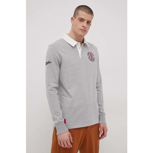 Superdry Longsleeve mo&amp;scaron;ki, siva barva Slike